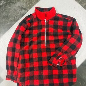 Marlboro Red & Black Buffalo Plaid Fleece Pullover